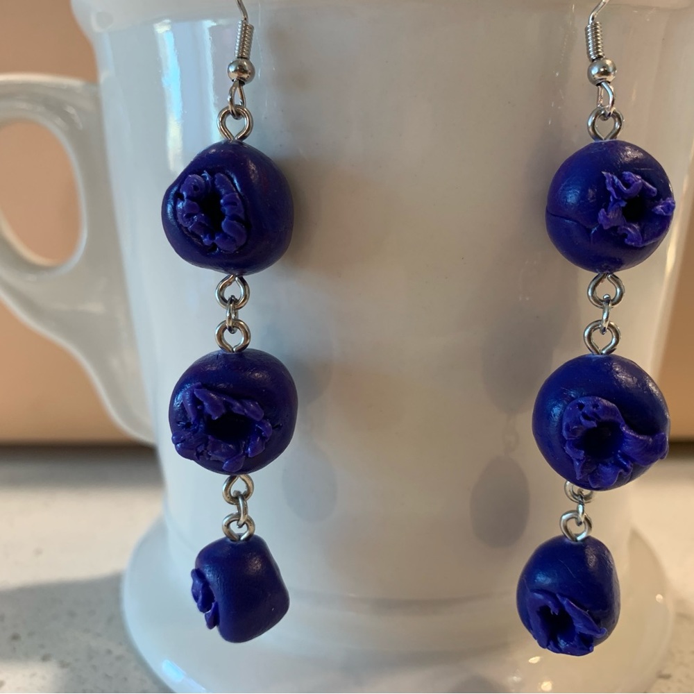 Handmade Blueberry Earrings